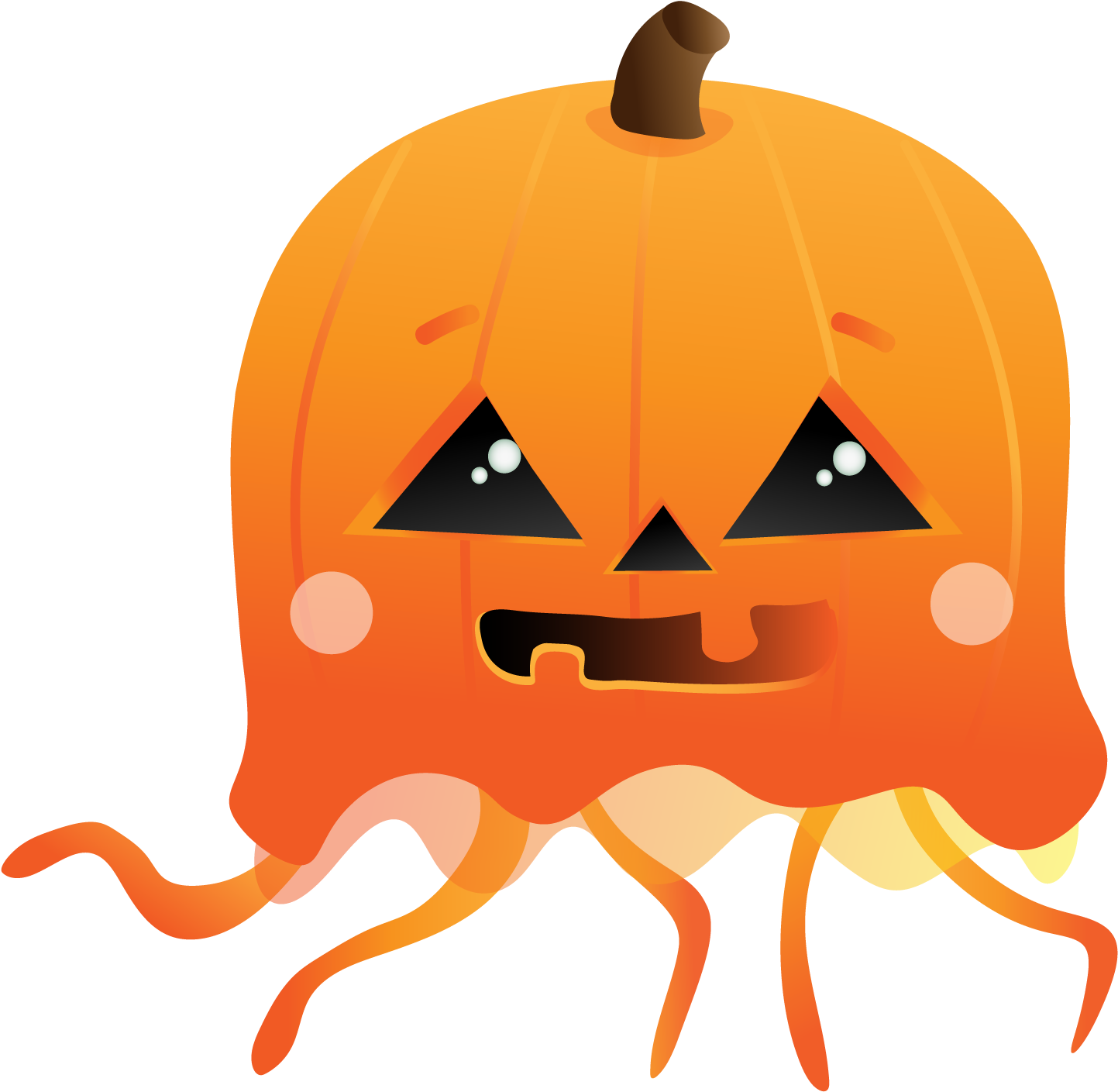 Holiday Jellyfish Set - Jack-o'-lantern (1443x1409), Png Download