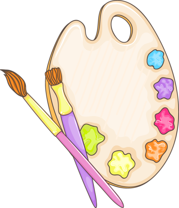 Pinceles A Color - Cartoon Pictures Of School Tools (600x696), Png Download