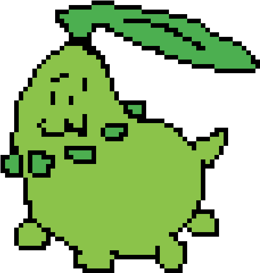 Chikorita - Pixel Art Circle (1125x900), Png Download