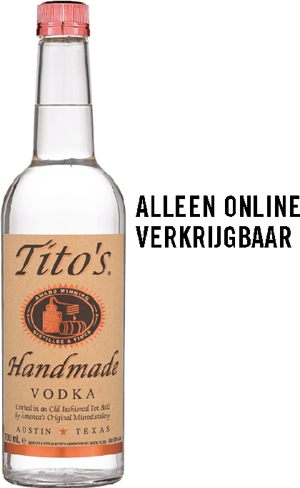 Tito's Handmade Vodka - Glass Bottle (700x700), Png Download