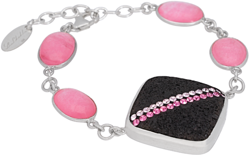 Lava Rock Rose Quartz Bracelet - Bracelet (700x700), Png Download