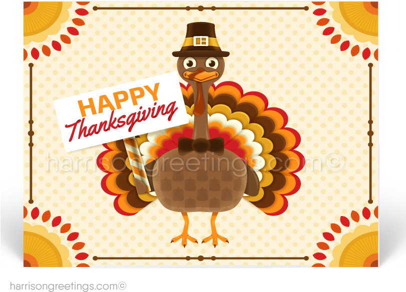 Cartoon Turkey Thanksgiving Postcards - Cartoon (810x648), Png Download