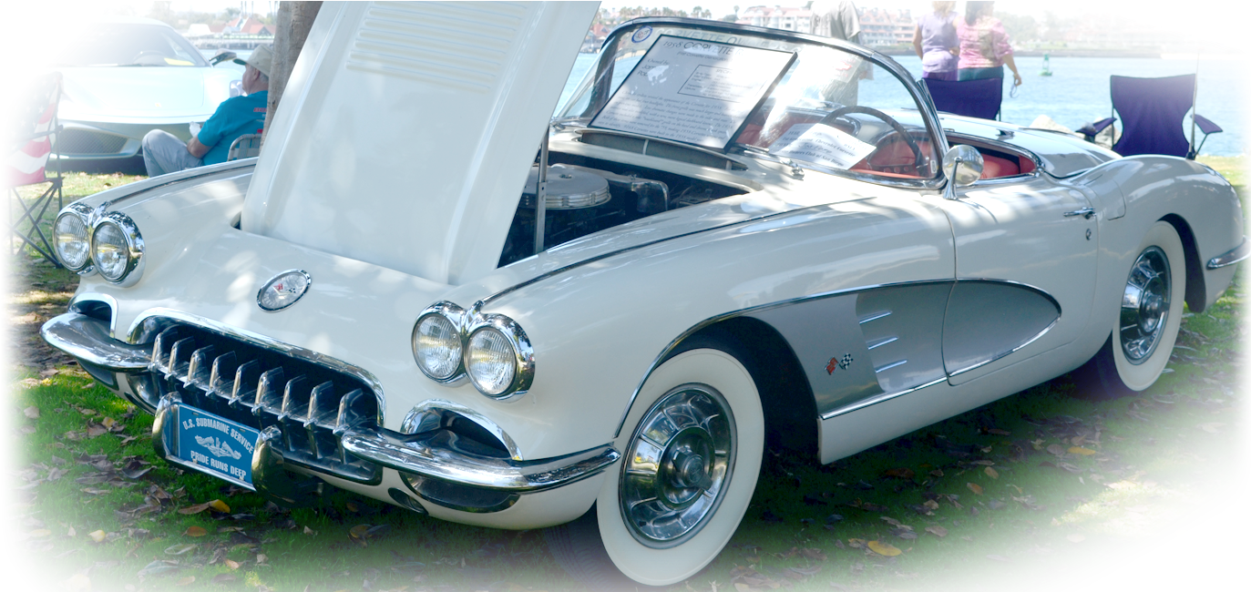 Corvette Owners Club Of San Diego - Antique Car (1380x649), Png Download
