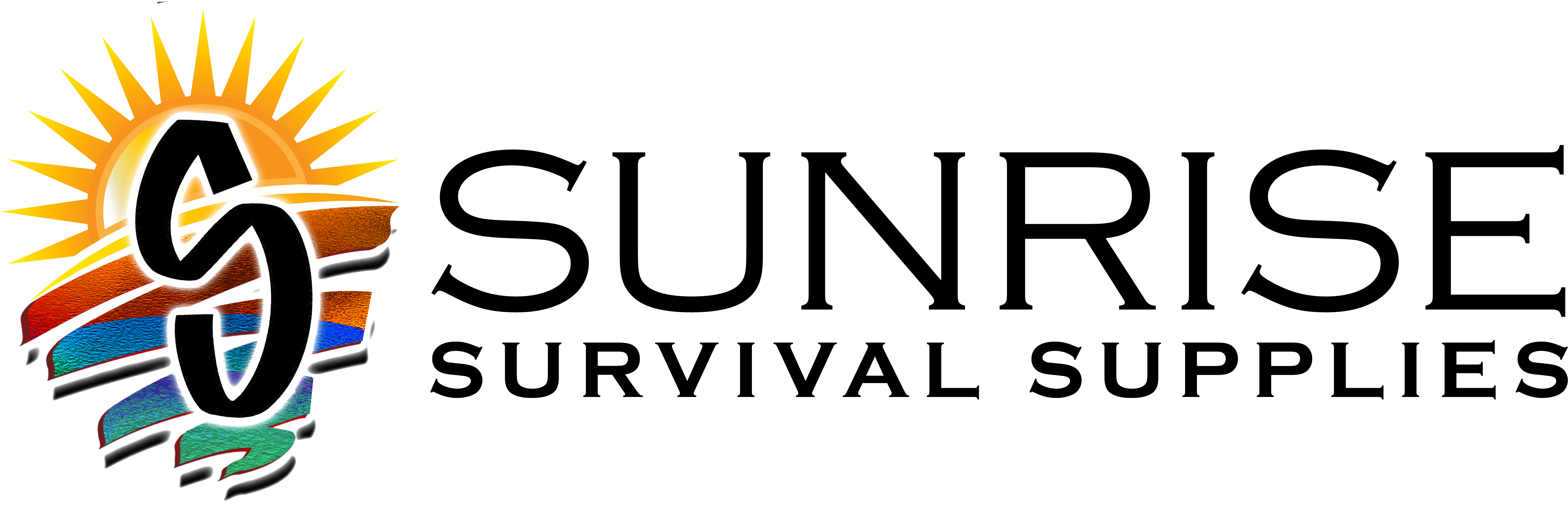 Sunrise Survival Supplies Logo Hz Blue - Parallel (5586x1721), Png Download