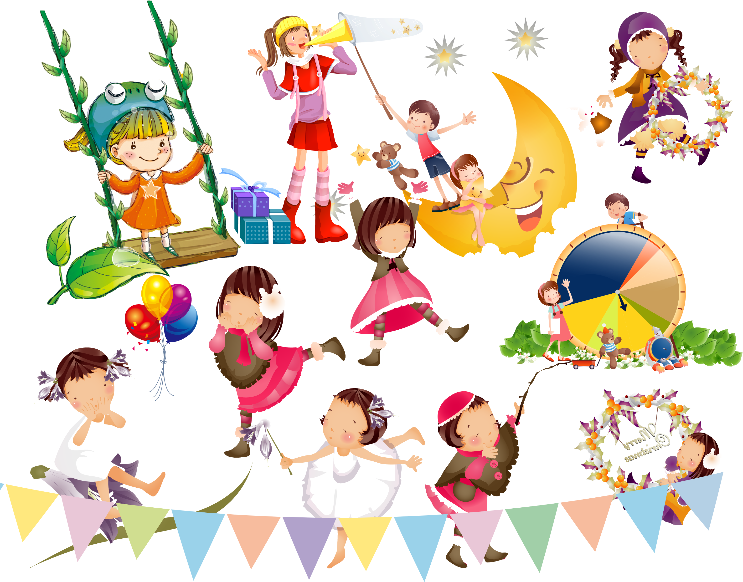 Dance Singing Clip Art And Dancing Children (3140x2500), Png Download