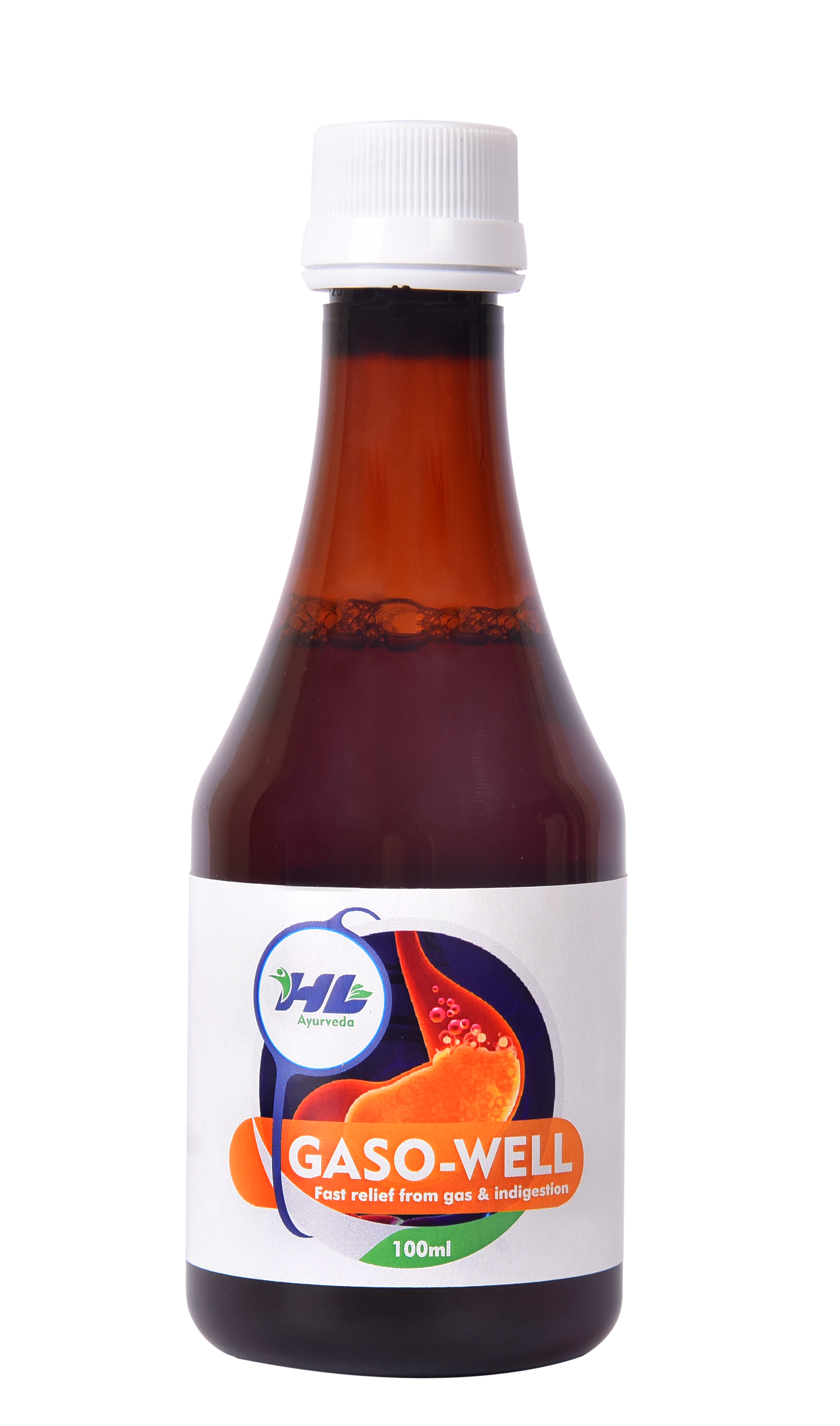 Gaso-well Syrup Enriched With - Glass Bottle (2163x3670), Png Download