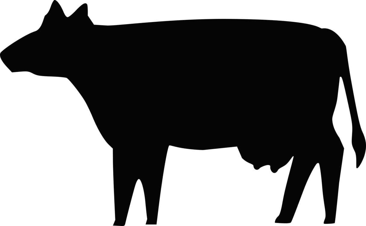 Beef Angus Ox Dairy Free Commercial All - Cow Silhouette Clip Art (1217x750), Png Download