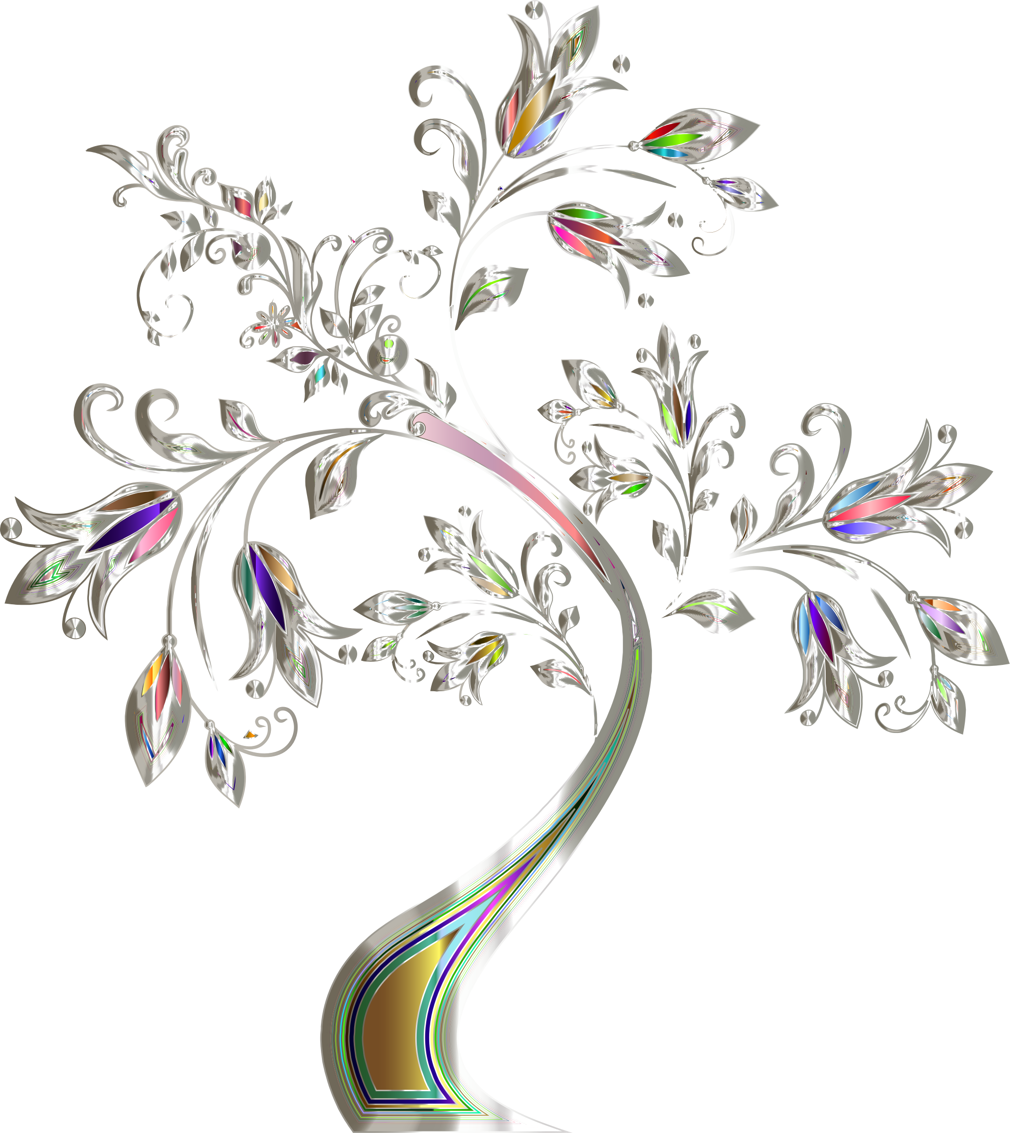 This Free Icons Png Design Of Floral Tree Supplemental - Flower Border Lines Design Png (2033x2280), Png Download