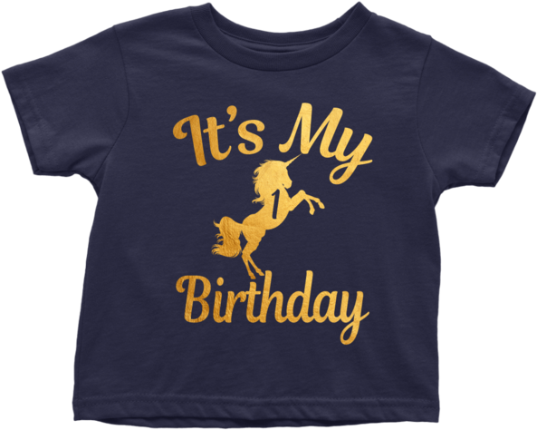 Magical It's My 1st Birthday Gold Unicorn 1 Babies - T-shirt (600x600), Png Download